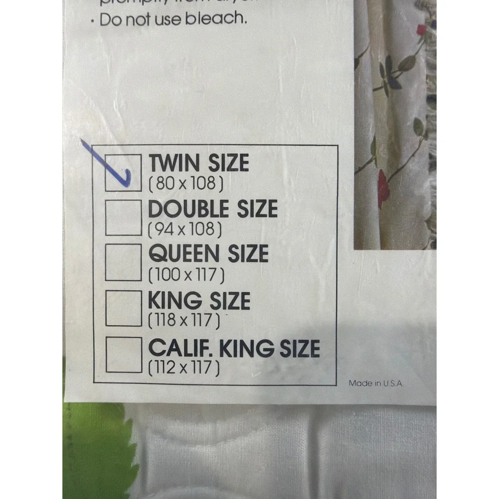 Vintage Christian Dior Wamsutta The Dior Rose Twin Quilted Bedspread USA *read